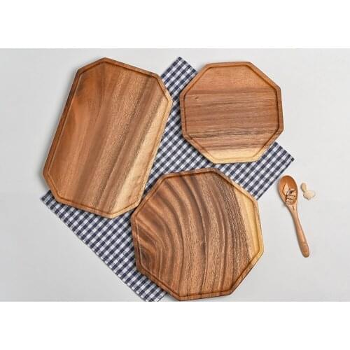 Acacia flat bottom tea tray with snacks and snacks tray restaurant wooden tray creative fruit tray wooden tray