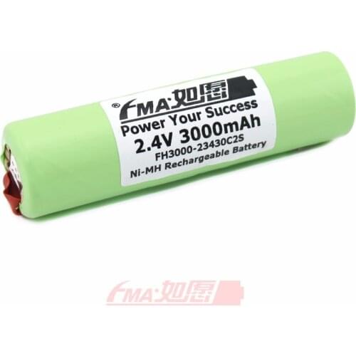 Flashlight Battery Ni-MH Sub C 2.4V 3000mAh Rechargeable Cell for Heat-sealing Machine 7700 24x88mm 2SL
