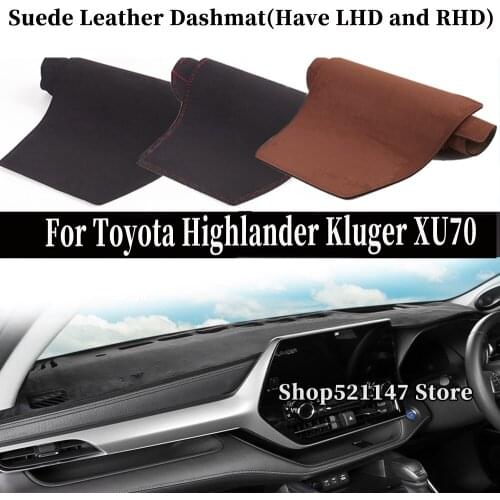 Car-styling Suede Leather Dashmat Dashboard Cover Pad Dash Auto Accessories For Toyota Highlander Kluger XU70 2020 2021 2022