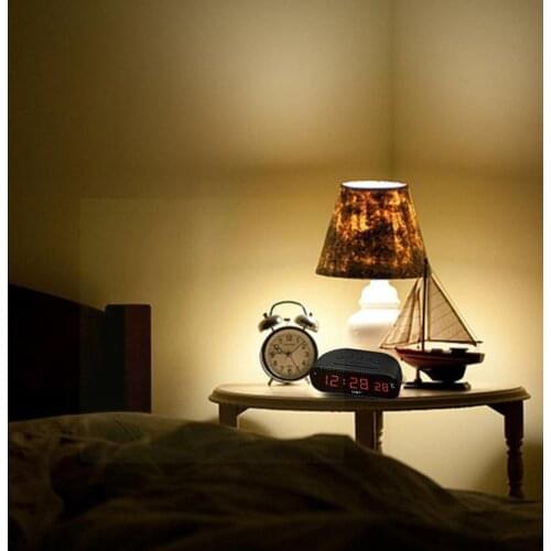 Silent LED Digital Electronic Alarm Clock Sleeping Luminous Color Clock Time Reminder Screen C8G3