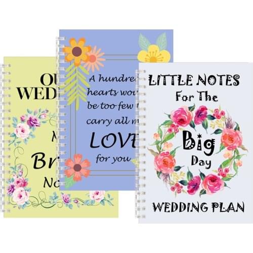 Project Wedding Spiral Notebook Favor Planning Notes Diary Personalized Quote Journal Blank Lined Planner Bride Gift Anniversary