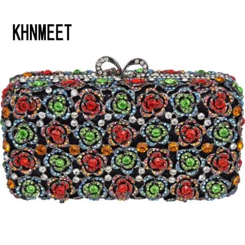 Champagne Diamond Clutch Bag Luxury Crystal Evening Bag Women Wedding Party Purse Ladies Prom Bag Day Clutches SC283