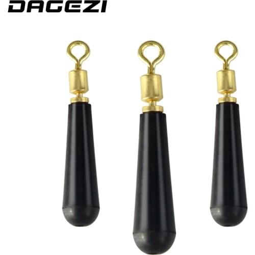 DAGEZI 100pcs/lot Fishing Copper + rubber float rest Fishing Gear Block rotation drift fishing floats accessories