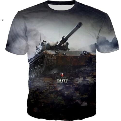 3D Print World Of Tanks Game T Shirt Military T-shirt Hiphop Cool Tee Shirt/Streetwear Summer Men Clothes 2019 Oversized 5XL TOP