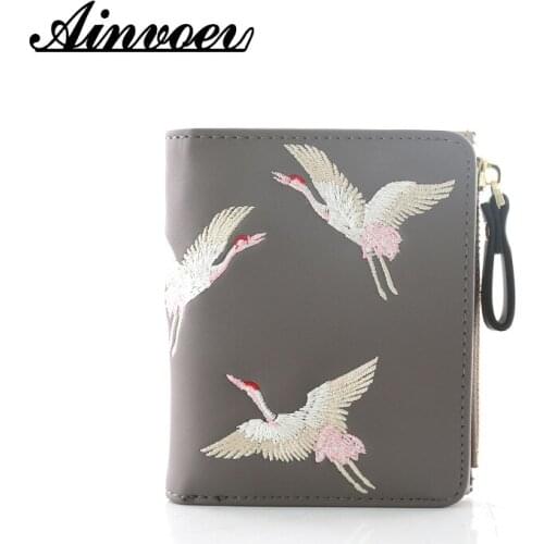 Ainvoev 2020 Purses Female Short Coin Zipper Purse Credit Card HolderLeather Small Wallet Women Luxury Brand Famous