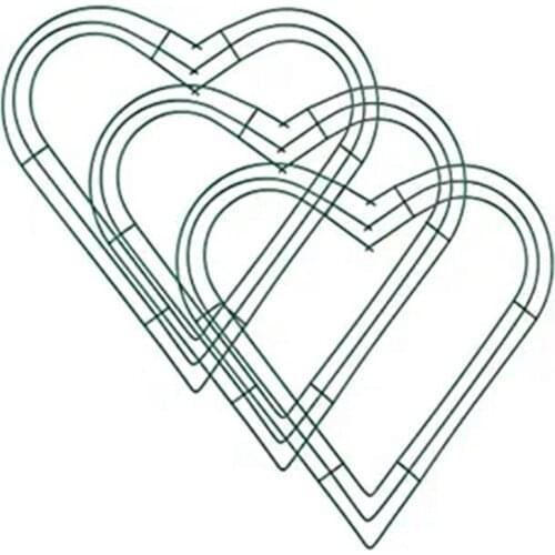 Best 3 Pack Heart Metal Wreath 12 Inch Heart-Shaped Wire Wreath Frame for Home Wedding Valentines Day DIY Crafts