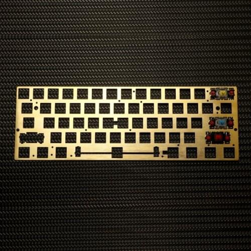 Mechanical Keyboard Brass Drawing Concurrence Positioning Plate for GH60 GK61 Pcb 60% Keyboard DIY