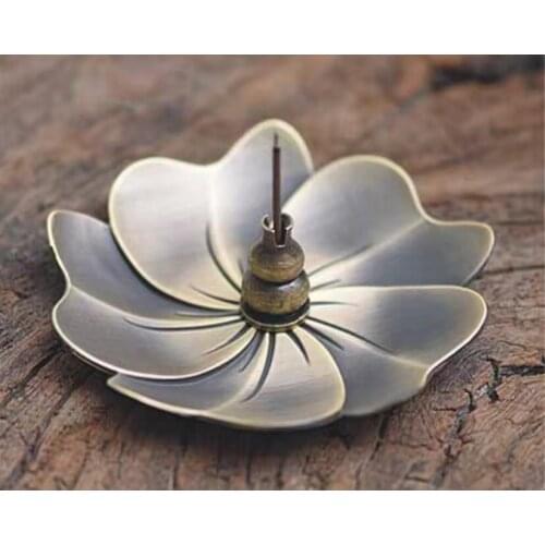 Metal Cherry Blossom Incense Burner Alloy Mini Joss Stick Censer Holder Sandalwood Censer Home Decor Free Shipping SN960