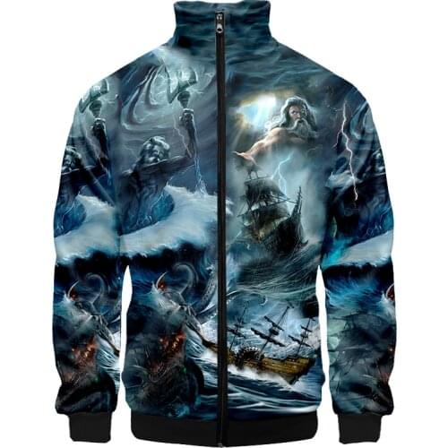 LCFA Man New Lightning God Boat Coat 3D Print Casual Large Size 5XL Top Men Personality Line Zip Jacket Wholesale Mens Jaquetas