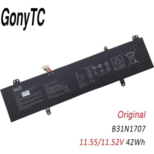 GONYTC 42W Genuine Battery B31N1707 3ICP5/57/81 for ASUS VivoBook S14 S41OUQ S41OUN S41OVN Original Notebook 11.55V/11.52V