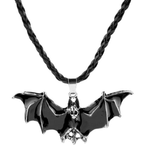 Halloween Punk Black Vampire Bat Necklace For Men Women Animal Pendant Choker Necklace Gothic Vintage Punk Jewelry
