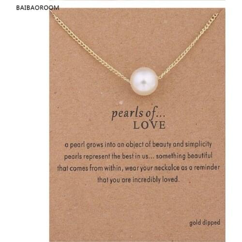 12pcs imitation pearl of love gold-color Pendant Necklaces Clavicle Chains necklace Fashion Chain Necklace Women Jewelry