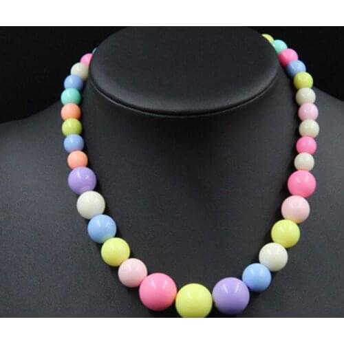 Plastic Jewelry Making Necklace Bracelets Beads Toy For Children Candy Color Round Beaded Girl Gift 2020 NEW