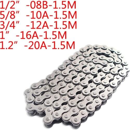 Transmission Driving Roller Chain 1.5m Short Pitch Industrial Drive Chains ,08B,10A,12A,16A,20A High Precision Machinery Parts