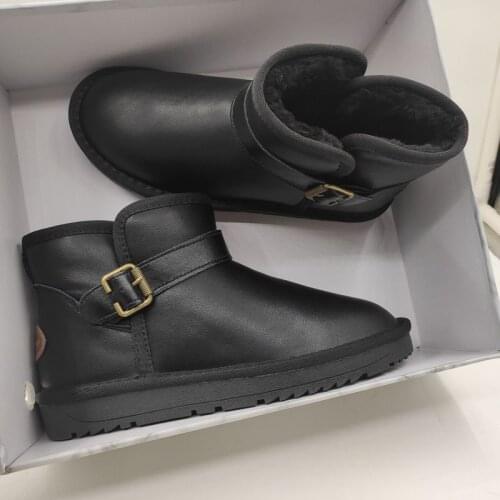 QZYERAI New arrival winter women snow boots natural Genuine leather outdoor Snow boots warm Women shoes 100% cowhide Size 35-40