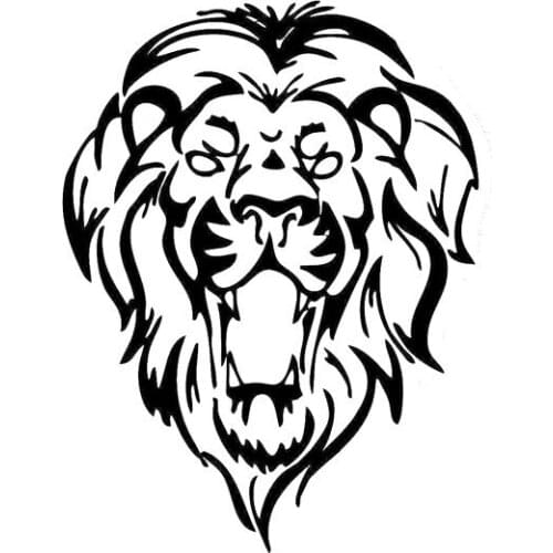 Lion Head Pattern High Quality Car Sticker Car Window Decoration Personality Pvc Waterproof Decal Black/white, 15cm*12cm