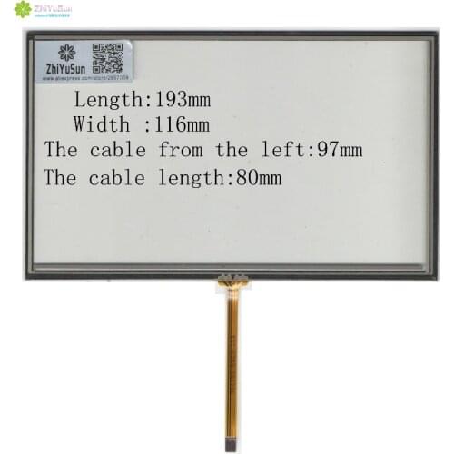 ZhiYuSun wholes KDT-6259 193mm*116mm 8inch 4 lins Touch Screen glass touchsensor 193*116touchglass digitizer GLASS Good