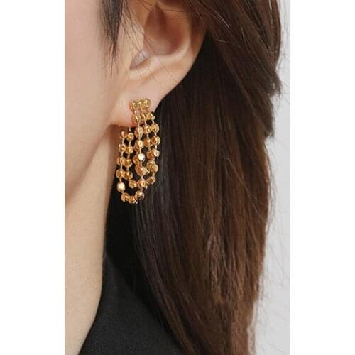 New Arrived Fashion Trendy Luxury Earrings Plated Gold Color Retention Tassels Jewellery Daily Wear Or Matching Design
