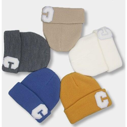 Knitted Men Caps Winter Women Hat Solid Cotton C Letter Outdoor Ski Keep Warm Hip Hop Streetwear Men Women Beanie Gorras Hombre