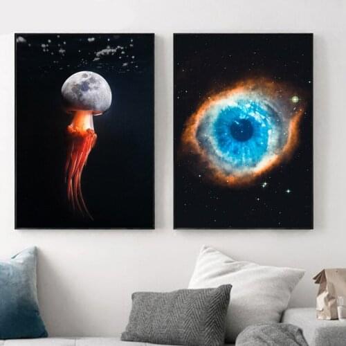 Surrealism Star Universe Eye Nordic Posters And Prints Creativity Wall Art Canvas Painting Wall Pictures For Living Room Decor