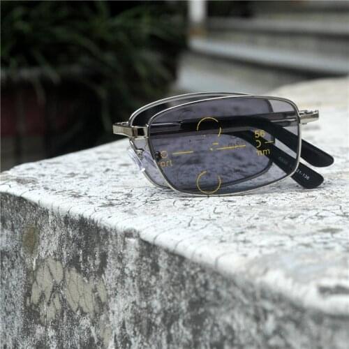 Fold Progressive Multifocal glasses Transition Sunglasses Photochromic Reading Glasses Men Points for Reader Near Far sight NX
