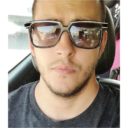 2018 NEW Square Frame Vintage Sunglasses Women Oversized Big Size Sun Glasses for Men Female Shades Black UV400 Eyewear FML