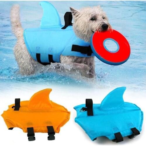 Pet Shark Life Vest Dog Life Vest Summer Shark Pet Life Jacket Dog Clothes Dogs Swimwear Pets Swimming Suit