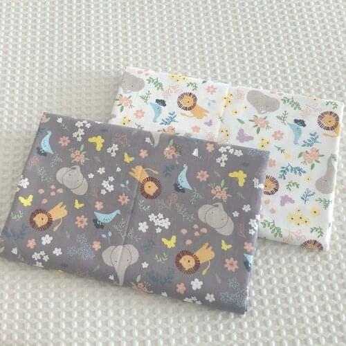 1.6 meter Width Cartoon flower patchwork lion pattern Printed fabric cotton Twill fabrics DIY baby Bedding quilt Sewing cloth