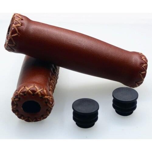 Ultralight bicycle handlebar grip PU Leathers+High-elastic sponge bicycle grips soft retro bike MTB fixed gear handle grip