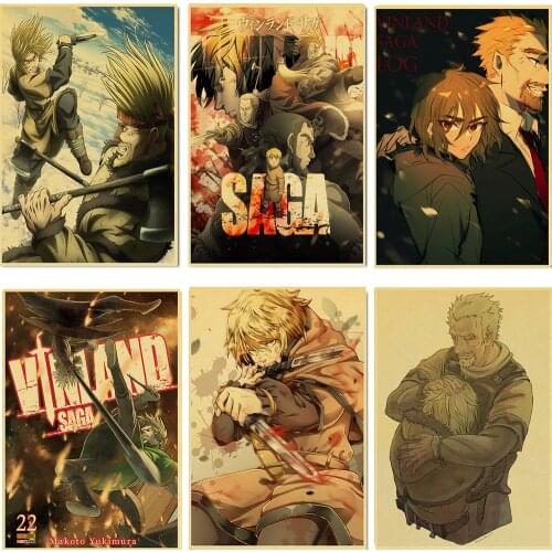 Vintage Saga Anime Manga Retro Poster Wall Stickers For Living Room Home Art Decoration