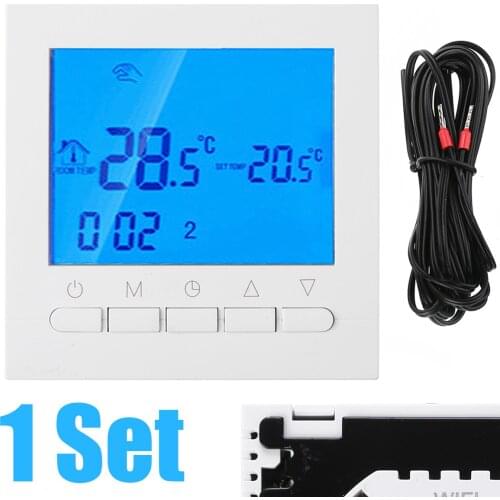 1 pcs 3.4 * 1.7inch White Digital Programmable Wireless LCD Control Digital Thermostat Heating Temperature Regulator Tools