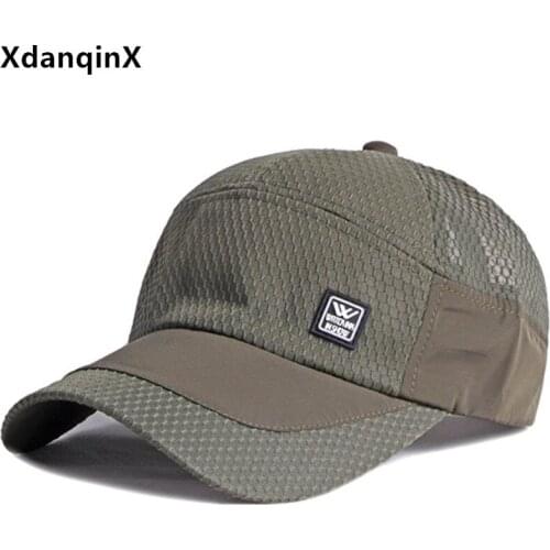 XdanqinX New Summer Breathable Baseball Caps For Men Women Snapback Hat Adjustable Size Couple Sports Cap Bone Mens Mesh Cap