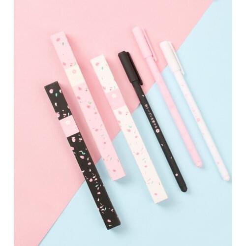 1pcs 0.38mm Kawaii Cherry Blossom Gel Ink Pens Cute Sakura Pen Business Signature Pen School Office Writing Supplies Stationery