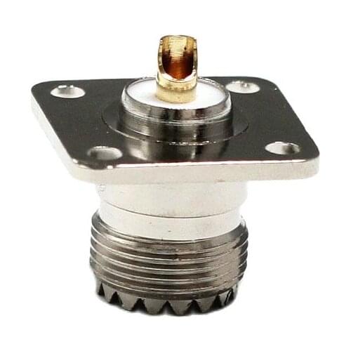 1PC UHF SO239 Female Jack RF Coax Connector 4-hole panel mount chassis adapter with solder cup wholesale price