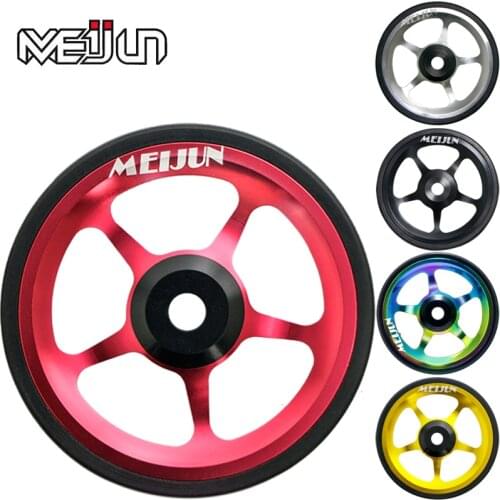 Bicycle Easywheel 1 Pair Aluminum Alloy Super Lightweight Easy Wheels For Brompton 22g/pcs Telescopic Rod Extension Bar