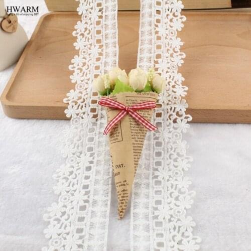 2yard 6cm lace fabric ribbon wedding decoration for home gift High-quality single-sided milk silk water-soluble embroidery lace