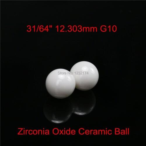 31/64" 12.303mm G10 Zirconia Ceramic Ball 50pcs used for valve ball,bearing,homogenizer,sprayer,pump 12.303mm ZrO2 ball