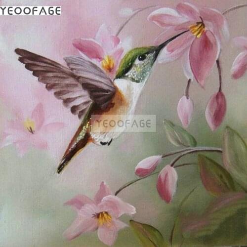 5D DIY Diamond Painting Cross Stitch Hummingbird Full square Diamond Embroidery Home Decoration flower Mosaic Painting Gift