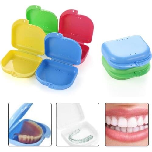 6 Colors Fake Teeth Orthodontic Case Tooth Retainer Mouth Guard Denture Storage Plastic Box Oral Hygiene Supplies Box Case