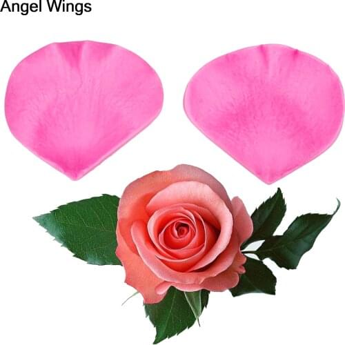 Angel Wings Food grade 3D fondant cake silicone mold Rose petal Embossing die for Reverse forming polymer decoration tools F1197