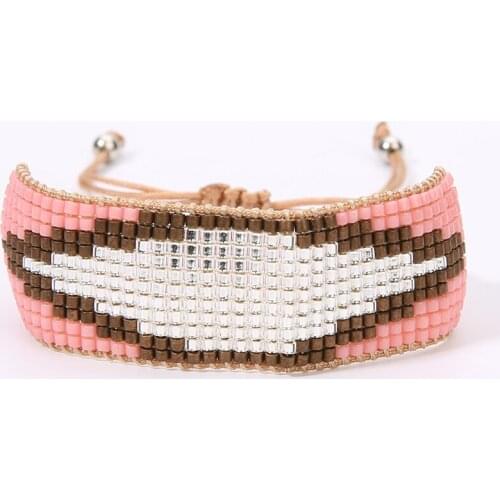 Rttooas Handmade MIYUKI Bracelets Women Pink Delicas Seed Beads Cuff Bracelets Loom Woven Female Jewelry 2019 New