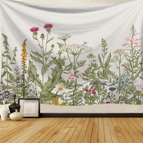 Colorful Floral Tapestry For Living Room Bedroom Decor Bedspread Tropical Plant Leaves Printed Wall Hanging Tapestry Fabrics