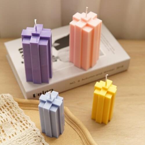 Cross shape candle mould DIY Geometric Building Block Shaped Plastic Scented Candle Mold Soap Mould Acrylic creative candle mold