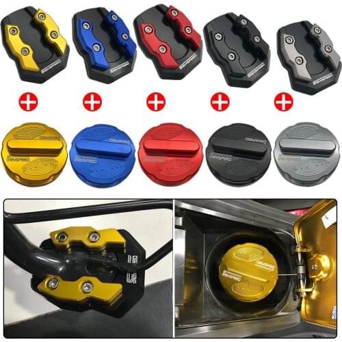 SEMSPEED Kit For ADV150 ADV 150 2019 2020 adv150 Side Stand Enlarger Plate Pad Gas Oil Filler Tank Cap Cover Set Kit
