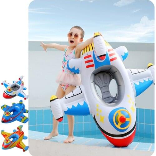 Creative Airplane Swimming Ring Inflatable Childrens Seat Thickened Swimming Ring Baby Pool Seat Safe and Comfortable