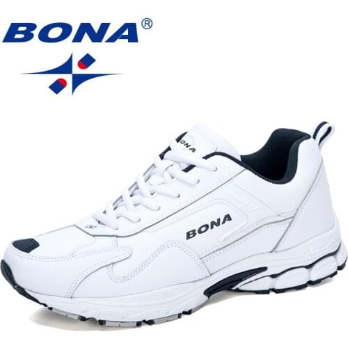 BONA 2020 New Designers Action Leather Running Shoes Men Non-slip Man Jogging Shoes Athletic Training Sneakers Mansculino Trendy