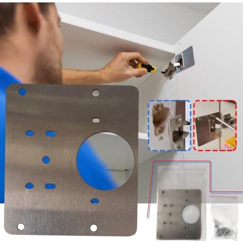 Kitchen Cupboard Door Hinge Repair Kit Cabinet Hinge Repair Side Panels Mount Stainless Steel Hinge Fixing Plate Cabinet Repair