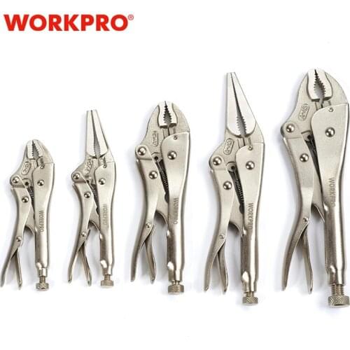 WORKPRO 3/5PC Pliers Set CRV Locking Pliers curved jaw pliers long nose pliers