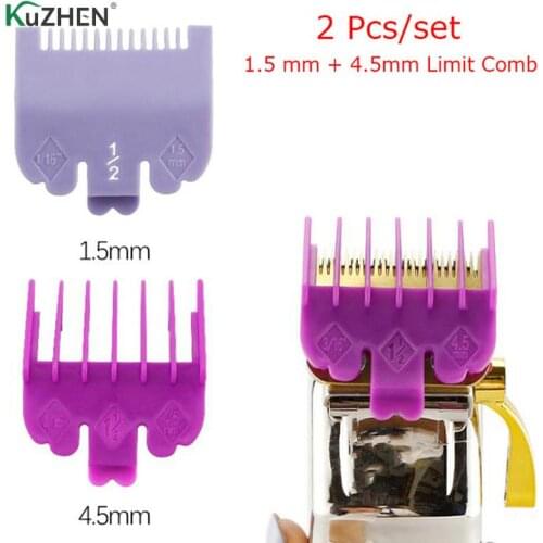 2pcs/set Salon 1.5mm 4.5mm Barber Shop Styling Guide Comb Set Oil Head Hair Trimmer Attachment Hairdresser Clipper Limits Comb