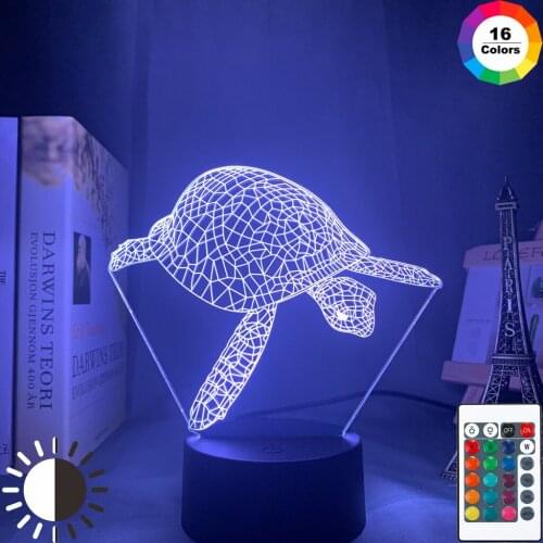 Animal 3d Illusion Table Lamp Tortoise Light for Kids Bedroom Decoration Nightlight Led Rgb Touch Sensor Night Light Tortoise